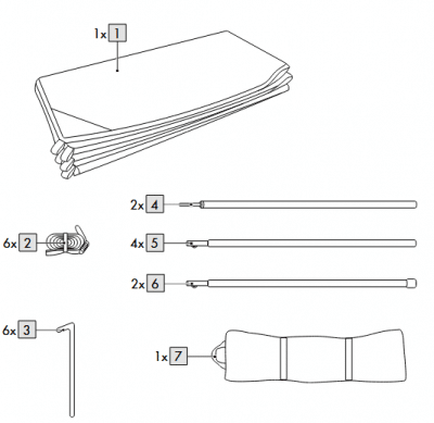 Stangenelement mittig (5) für Rocktrail Tarp Plane 463536 - Billede 2